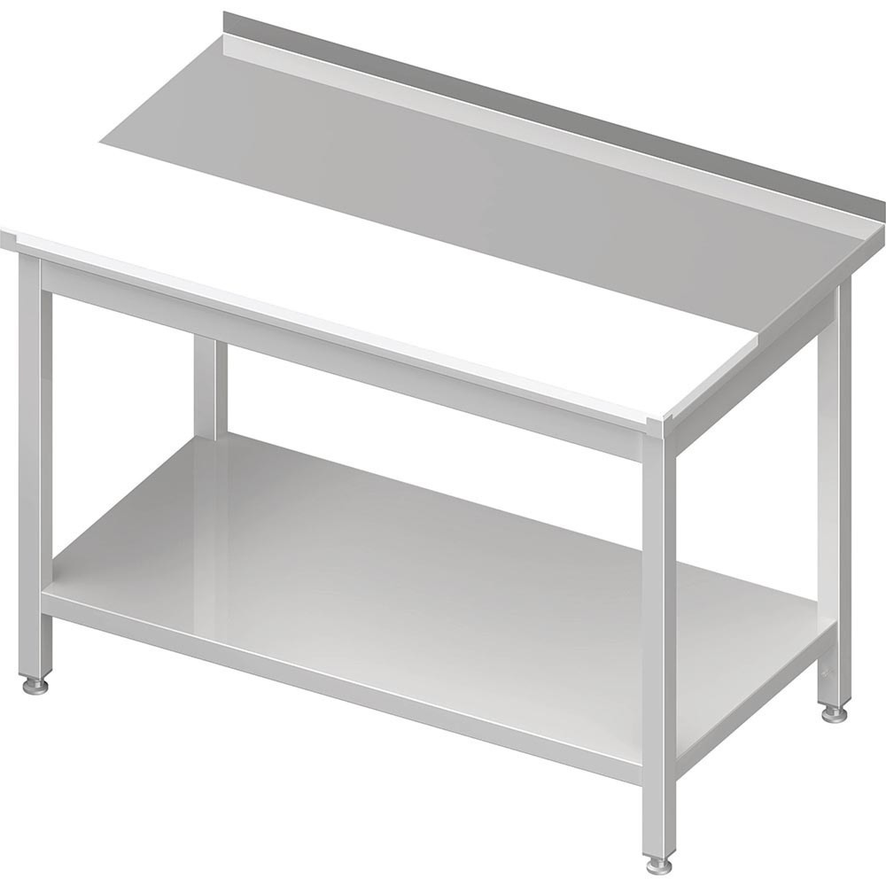 Stalgast Arbeitstisch mit Grundboden, 1800x700x850 mm, mit vertiefter PE-Schneideplatte, mit Aufkantung, verschweisst