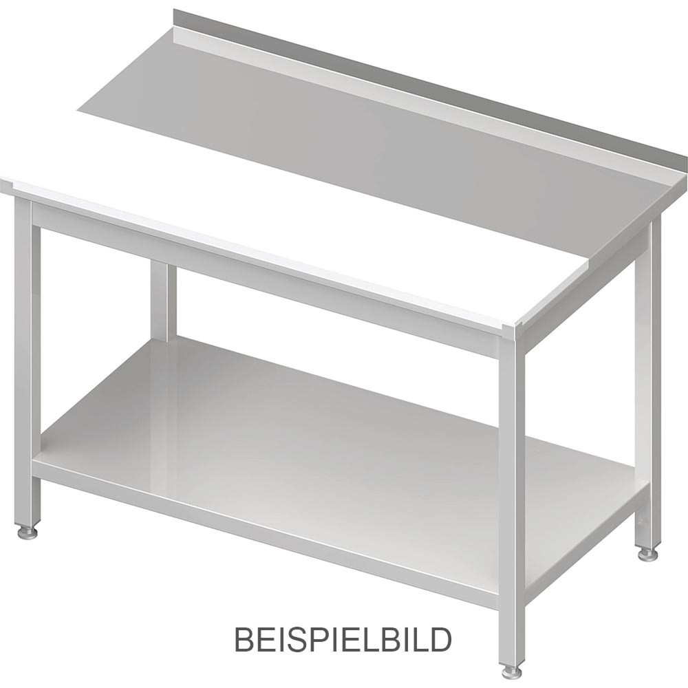 Stalgast Arbeitstisch mit Grundboden, 900x600x850 mm, mit vertiefter PE-Schneideplatte, ohne Aufkantung, verschweisst