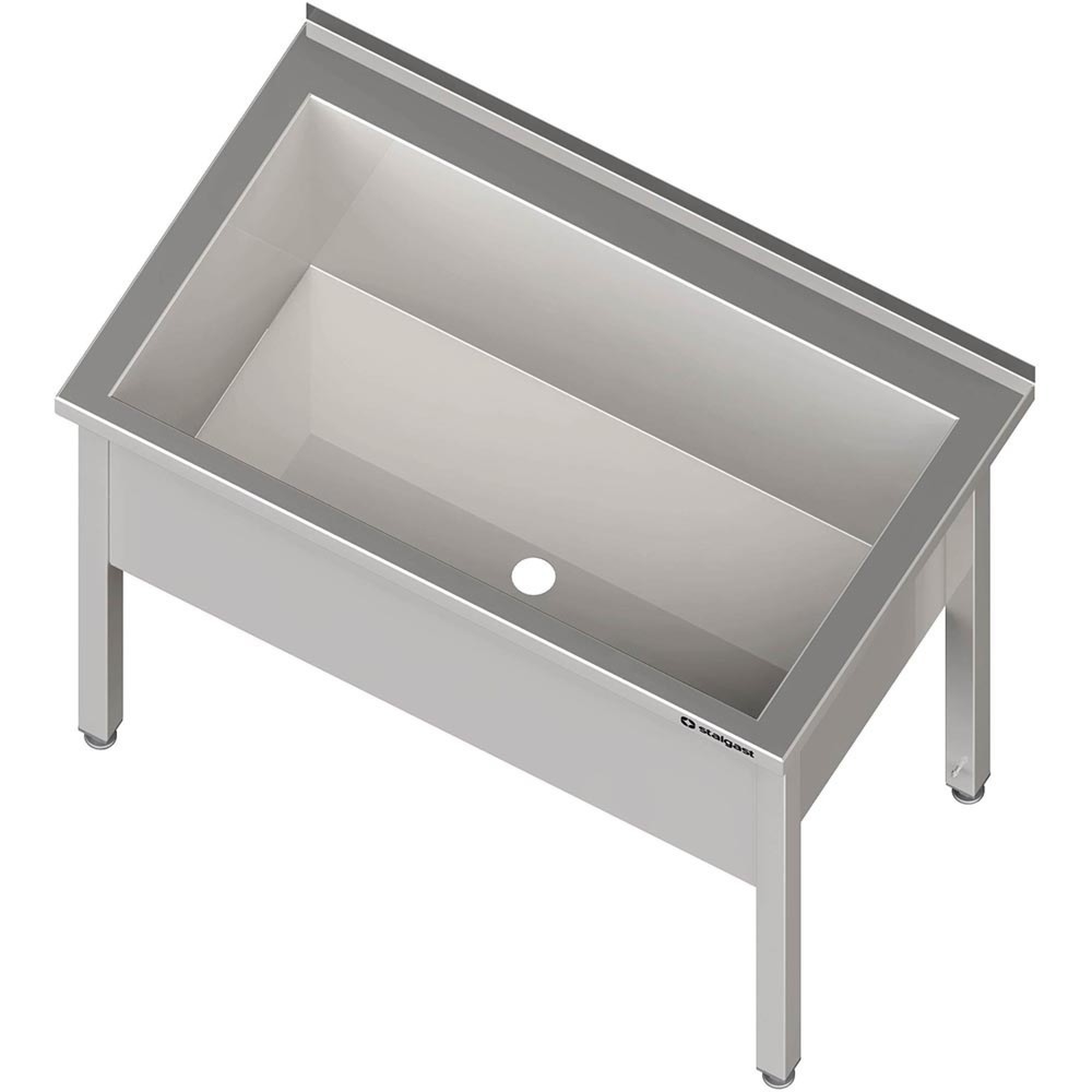 Stalgast Topfspüle mit einem Becken, 1000x700x850 mm, 400 mm Beckenhöhe, mit Aufkantung, verschweisst