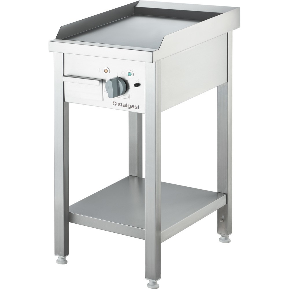 Stalgast Elektro-Griddleplatte als Standgerät glatt, Unterbau offen, 400 x 700 x 850 mm (BxTxH)