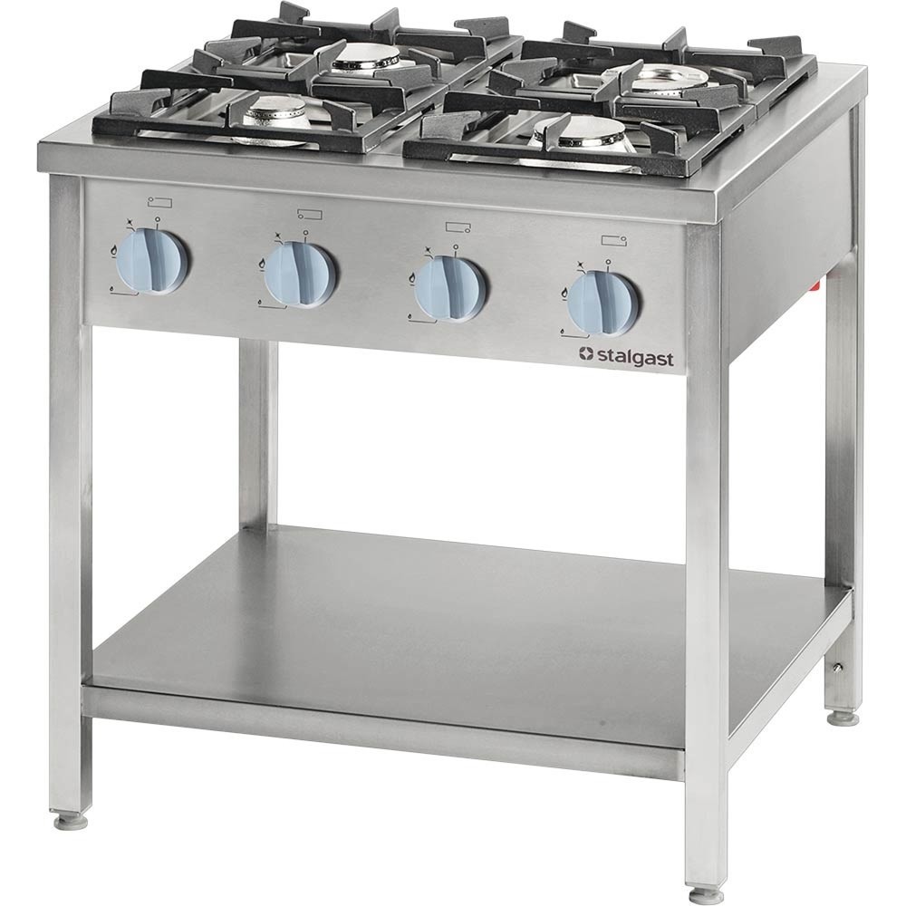 Stalgast Gasherd Serie 700 G20, 4-Brenner (3,5+5+2x7), 800 x 700 x 850 mm (BxTxH)