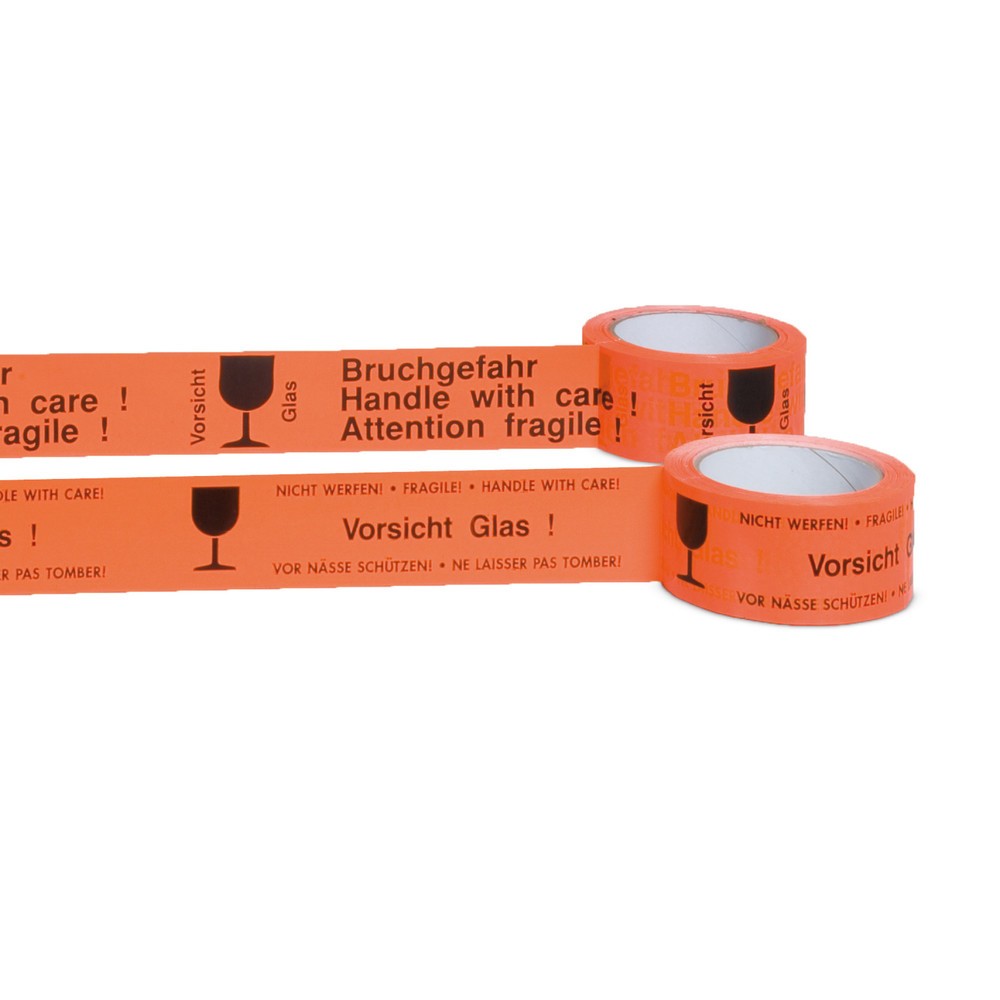 Warnklebeband „Vorsicht Bruchgefahr“ aus PVC, Bandbreite 50 mm
