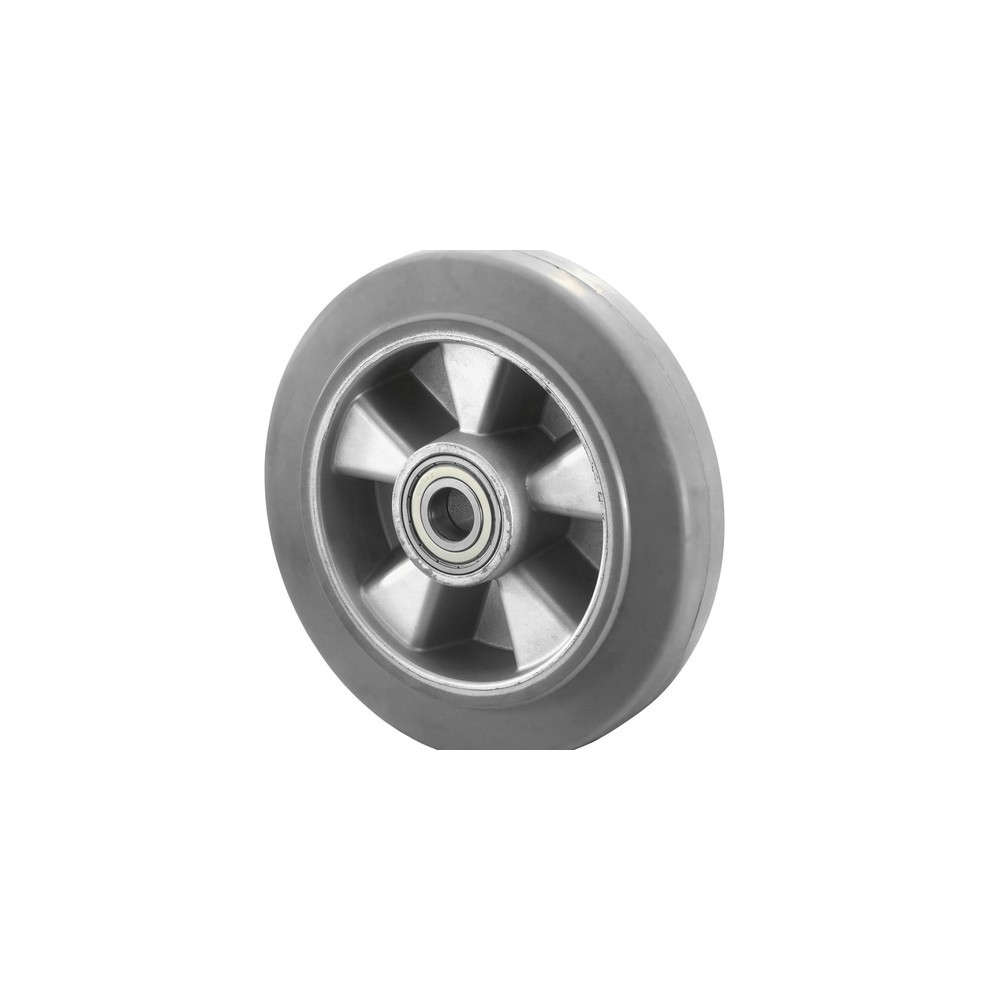 BS ROLLEN Elastikgummi-Rad, grau, Kugellager, Ø x Breite 125 x 40 mm, TK 200 kg
