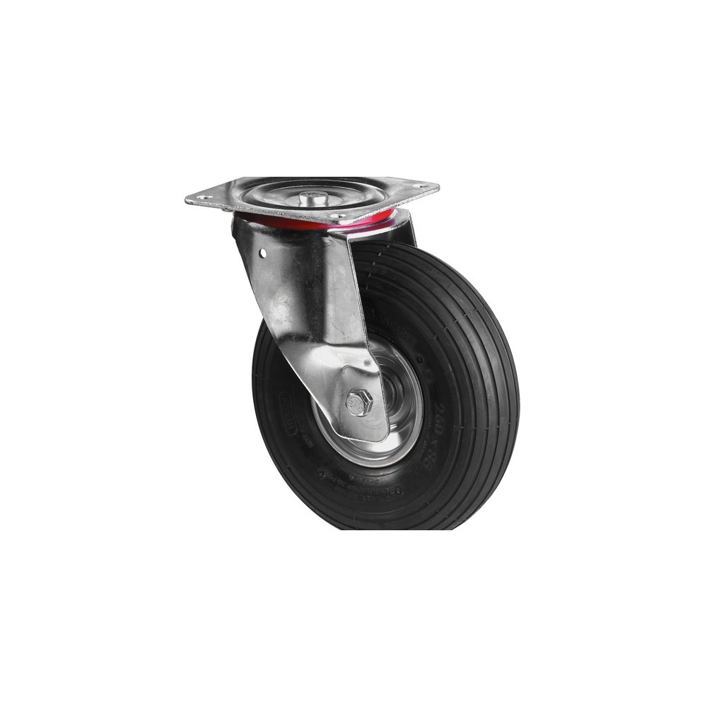 BS ROLLEN Luftrad, Lenkrolle, Rillenprofil, Rollenlager, Ø x Breite 260 x 85 mm, TK 200 kg