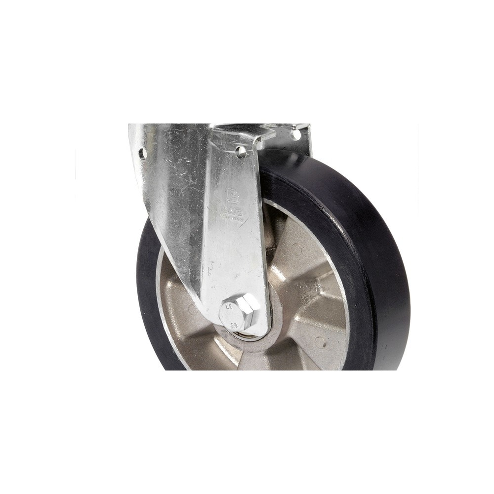 BS ROLLEN Schwerlastrolle Guss-Polyurethan, Lenkrolle, Kugellager, Platte, Ø x Breite 160 x 50 mm, TK 500 kg