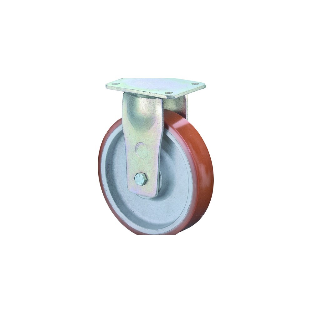 BS ROLLEN Schwerlastrolle Prothane® Guss-Polyurethan, Bockrolle, Kugellager, Platte, Ø x Breite 200 x 50 mm, TK 1.000 kg