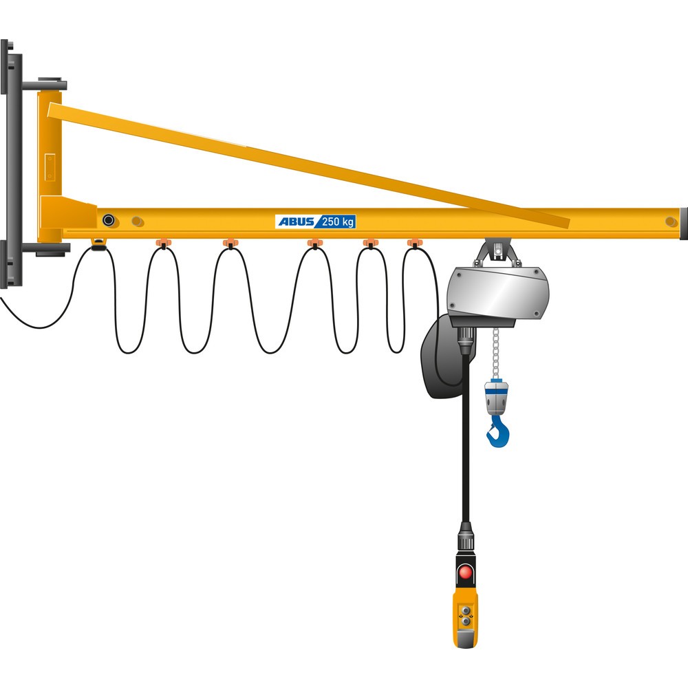 ABUS Schwenkkran LW, Wandausführung, Wandkonsole, 180° Schwenkbereich, Ausladung 3 m, TK 500 kg
