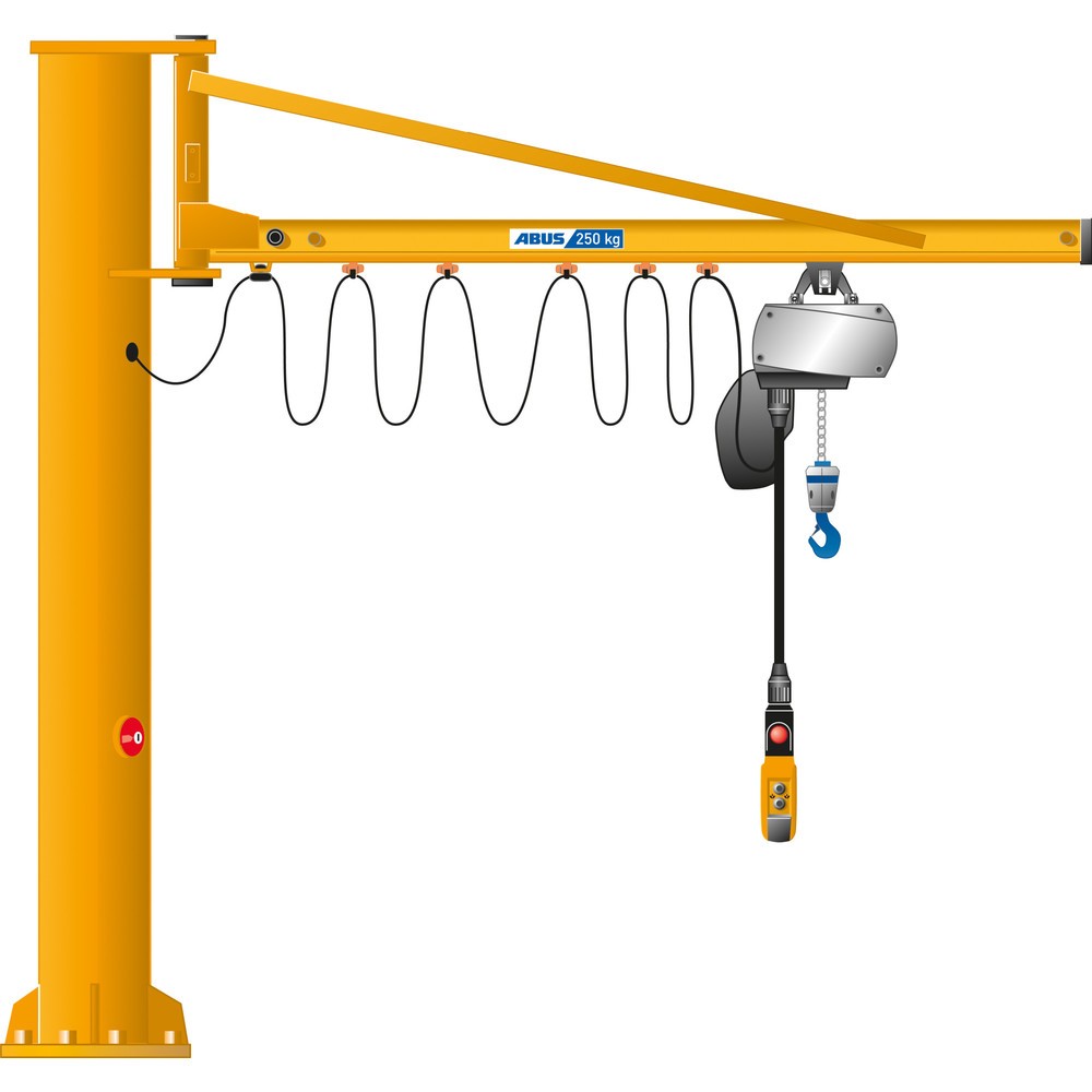 ABUS Schwenkkran LS, Säulenausführung, Dübelplatte, 270° Schwenkbereich, Ausladung 7 m, TK 250 kg