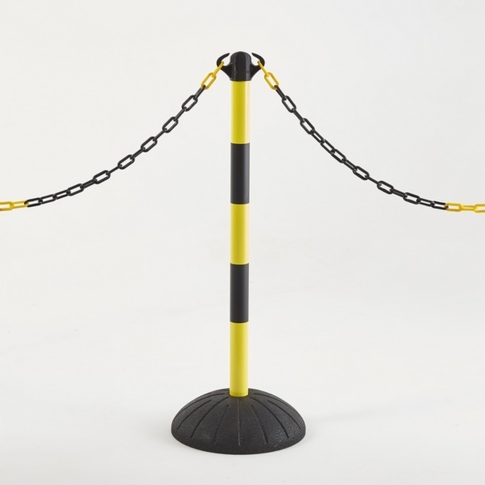 MOTTEZ Sperrpfosten Pro mit Gummihalter, gelb und schwarz