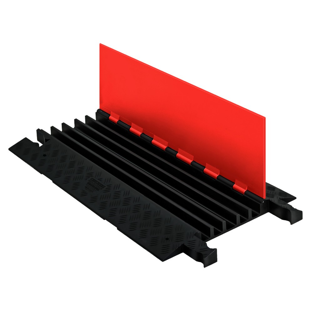 Justrite® Kabelbrücke Guard Dog®, Grundelement, 5 Kanäle, LxB 910 x 500 mm, schwarz/orange