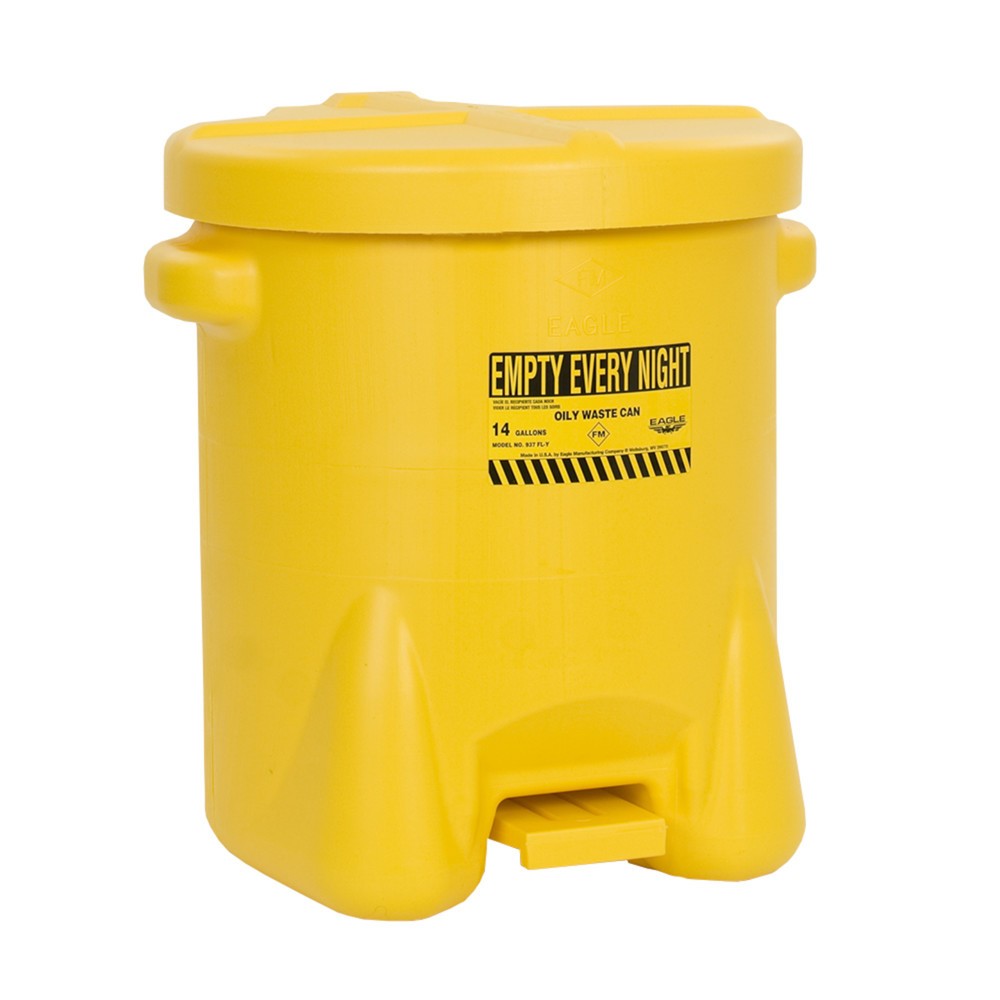 Justrite® Abfalleimer Eagle, HDPE, 53 Liter, rot