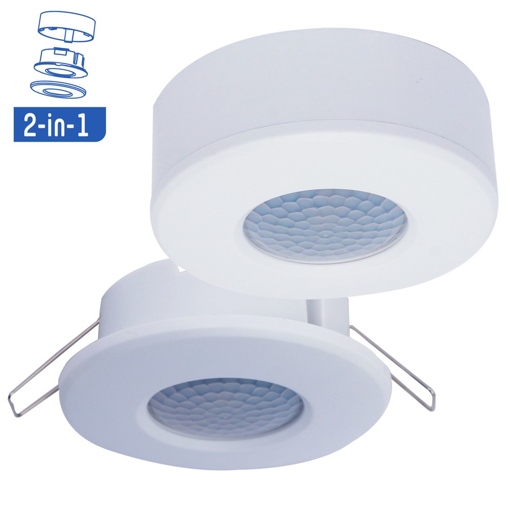 2-in-1 Decke Bewegungsmelder PIR 360° IP20 Ø73mm weiß