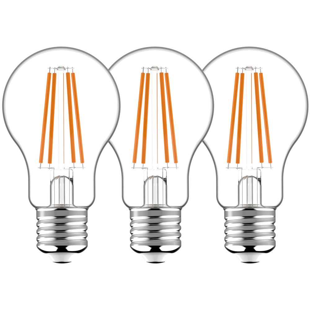 LED Filament Leuchtmittel Klassisch A60 E27 7W 806lm 2700K klar 330° 3er-Pack