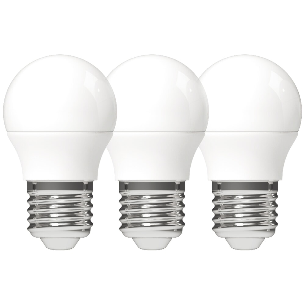 LED SMD Leuchtmittel Globe G45 E27 4,9W 470lm 2700K opal 150° 3er-Sparpack