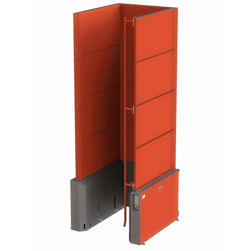Palettenmagazin für 15 halbe Europaletten à 600 x 800 mm, mit Sicherheitsabschrankung