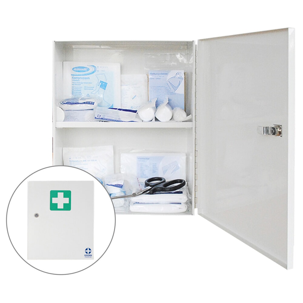 GRAMM medical Metall-Verbandschrank A DIN 13157:2021
