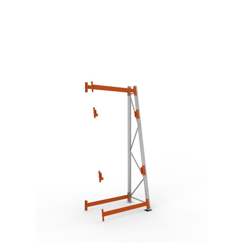 META MULTIPAL Kabeltrommelregal Typ 3, AF, HxBxT 3.300 x 1.300 x 900, komplett für 2 Achsen, verzinkt, RAL 2001 rotorange, A-Ständer