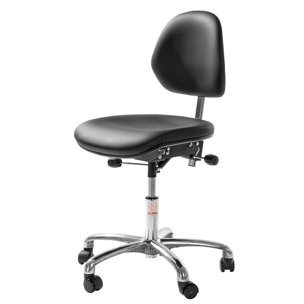 Global Stole A/S ESD-Stuhl Aktiv Euromatic, Kunstleder, Sitzhöhe 490-620 mm, Rollen