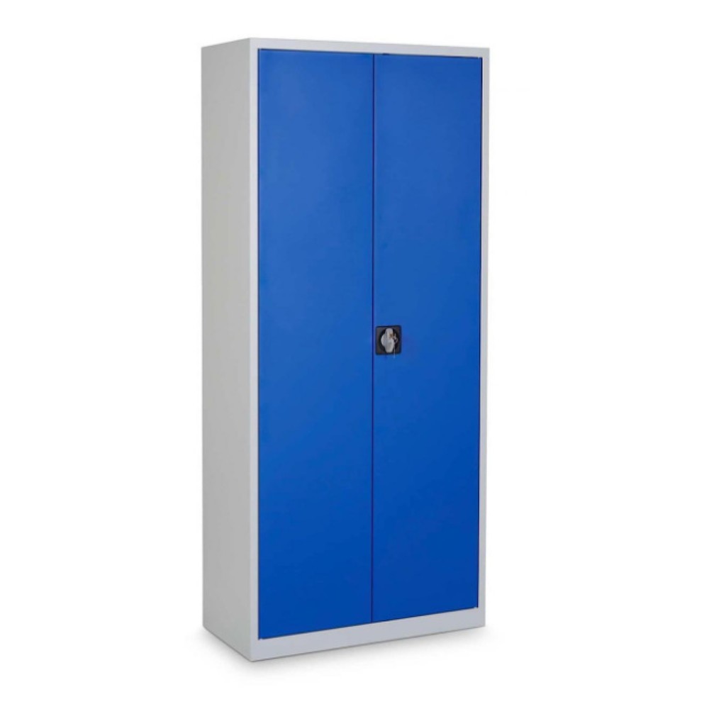 CEHA Flügeltürenschrank HF-ST, 5 OH, HxBxT 1.950 x 920 x 420 mm, verzinkte Fachböden, lichtgrau/enzianblau