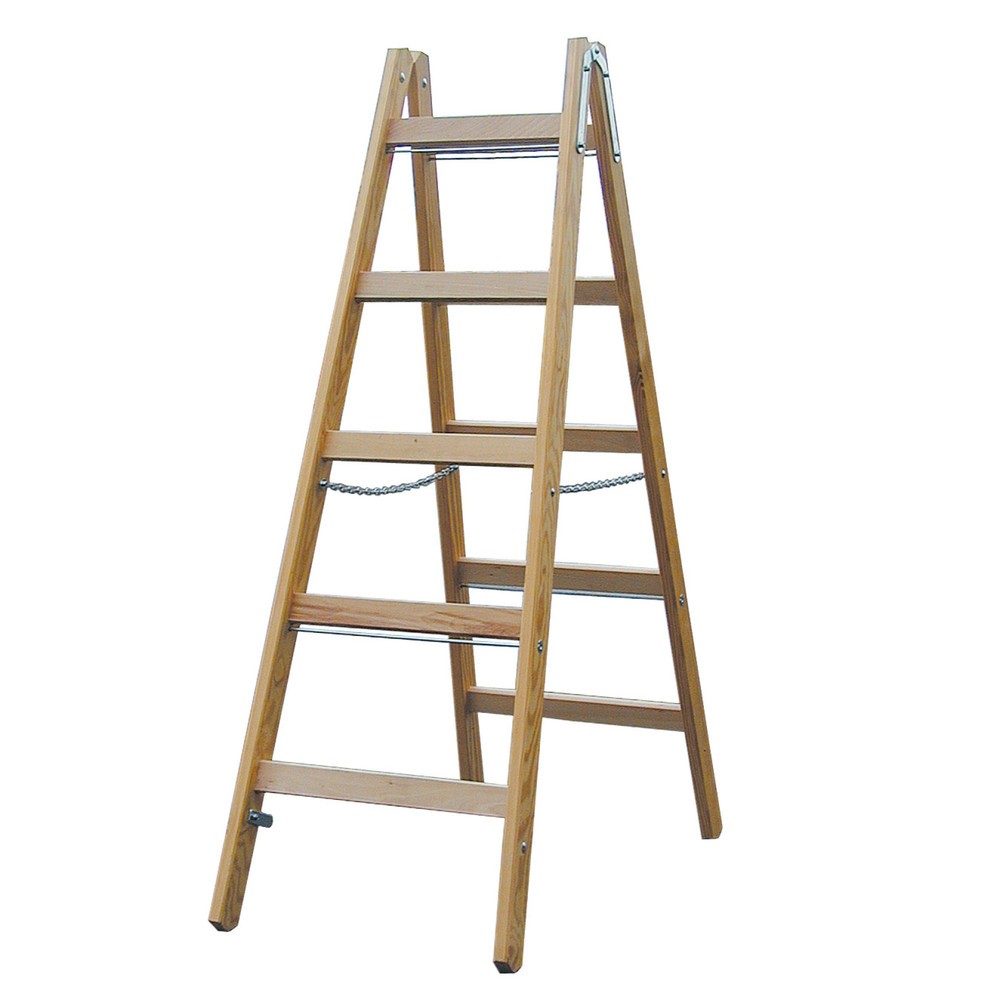 KRAUSE® STABILO Holz-Sprossenleiter, 2-seitig begehbar, Standhöhe 2,05 m