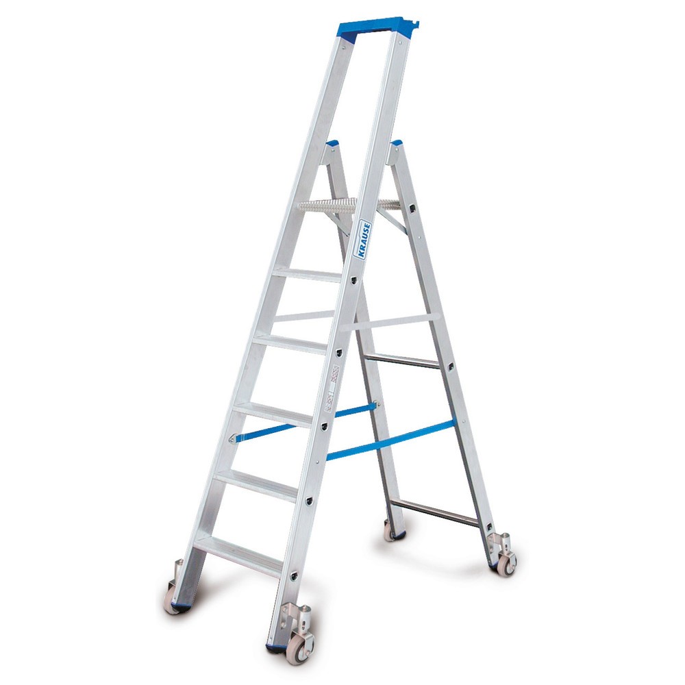KRAUSE® Stufen-r Profi, 1-seitig begehbar, mit Rollen, Standhöhe 1,65 m