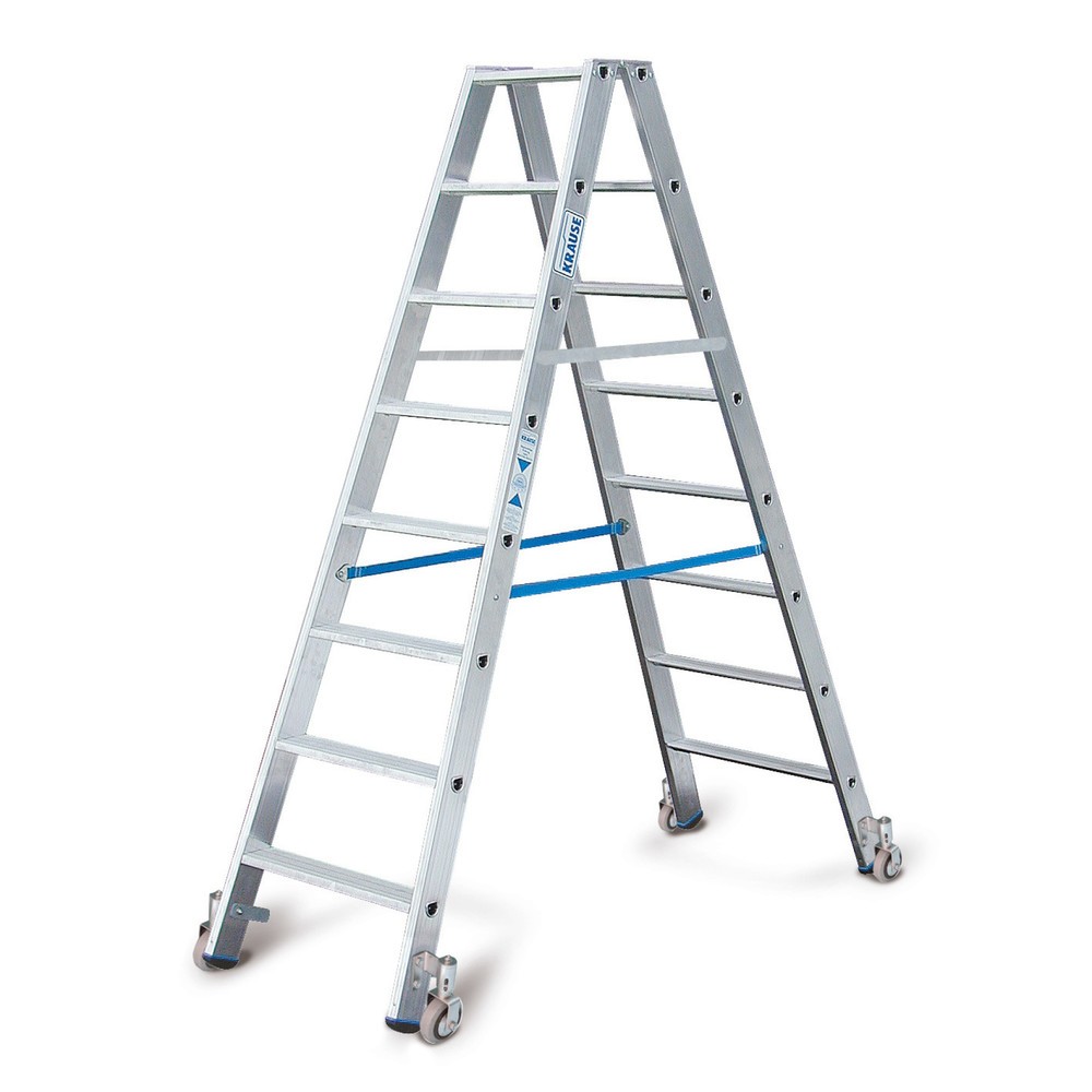 KRAUSE® Stufen-r Profi, 2-seitig begehbar, mit Rollen, Standhöhe 1,40 m