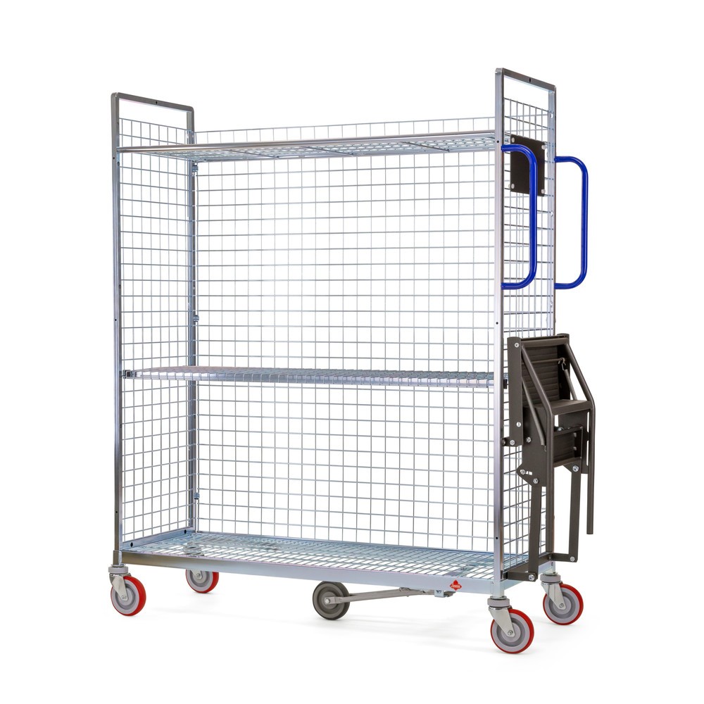 Ameise® Kommissionierwagen AK-L, 3 Gitterwände, inkl. 1 Zwischenboden, HxBxT 1.625 x 660 x 1.330 mm