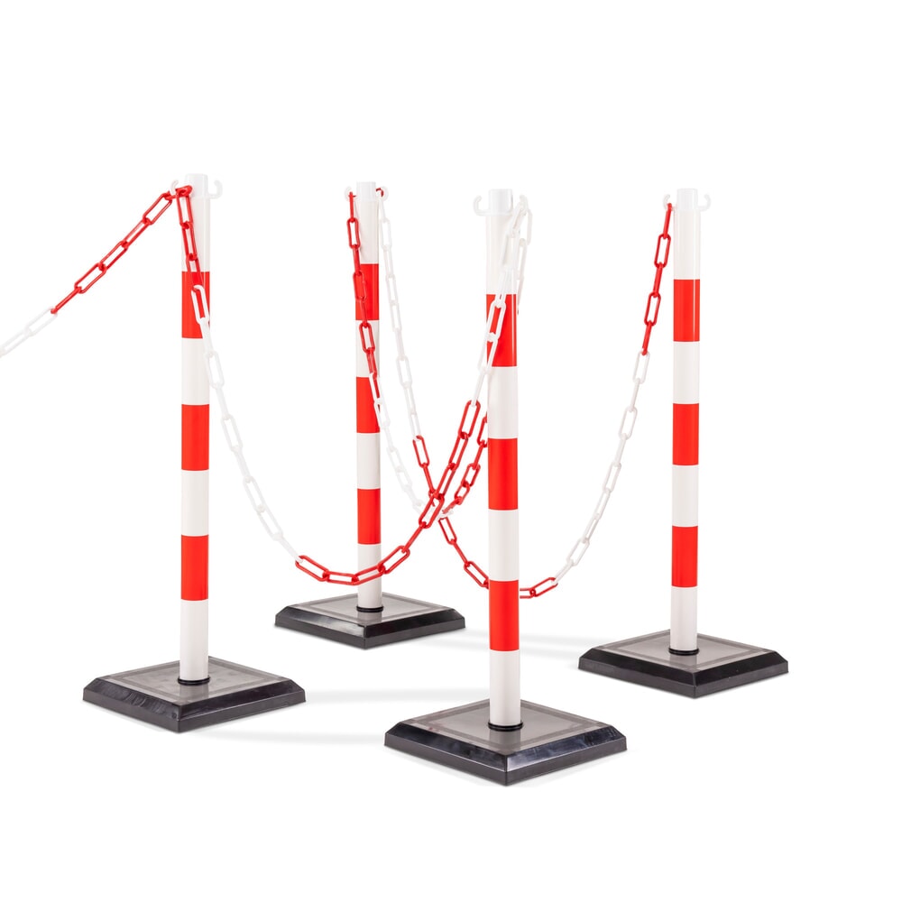 Steinbock® Kettenständer-Set, 4 Ständer, rot-weiß