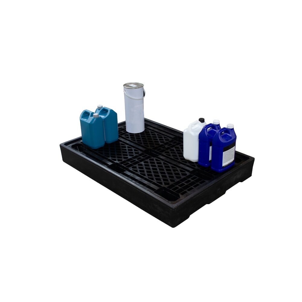 Steinbock® Auffangwanne ECO, 100% Recycling-PE, für 2x 200-Liter-Fässer u. Kleingebinde, Auffangvolumen 130 Liter