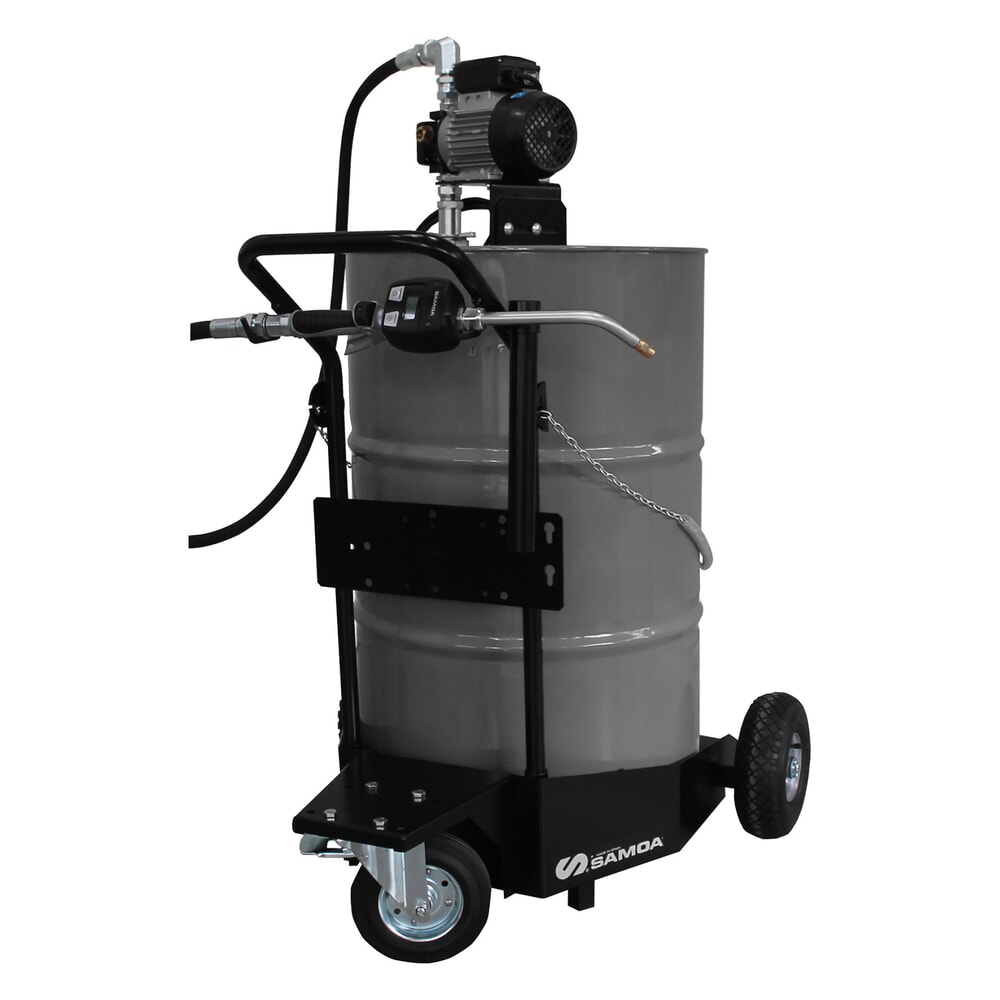 SAMOA mobile Elektropumpen Pumpmatic mit Fahrwagen für 200 Liter-Fässer und elektrischem Handdurchlaufzähler