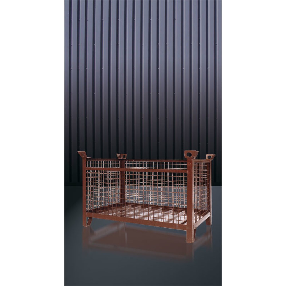 Eichinger® Industrie-Gitterbox-Stapelpalette, 1500 kg, LxBxH 1200x800x750 mm, schokoladenbraun