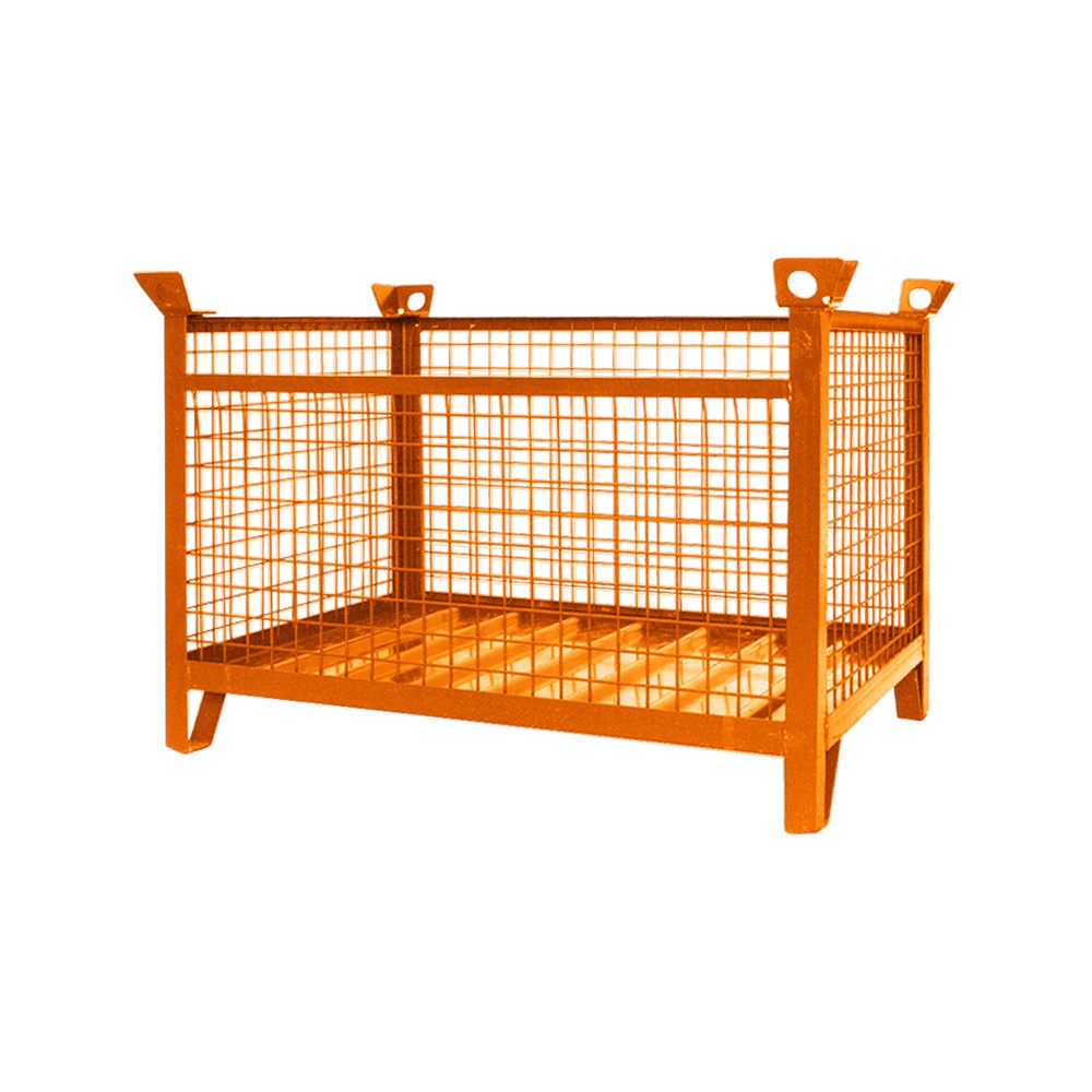 Eichinger® Industrie-Gitterbox-Stapelpalette, 1500 kg, LxBxH 1500x800x750 mm, reinorange