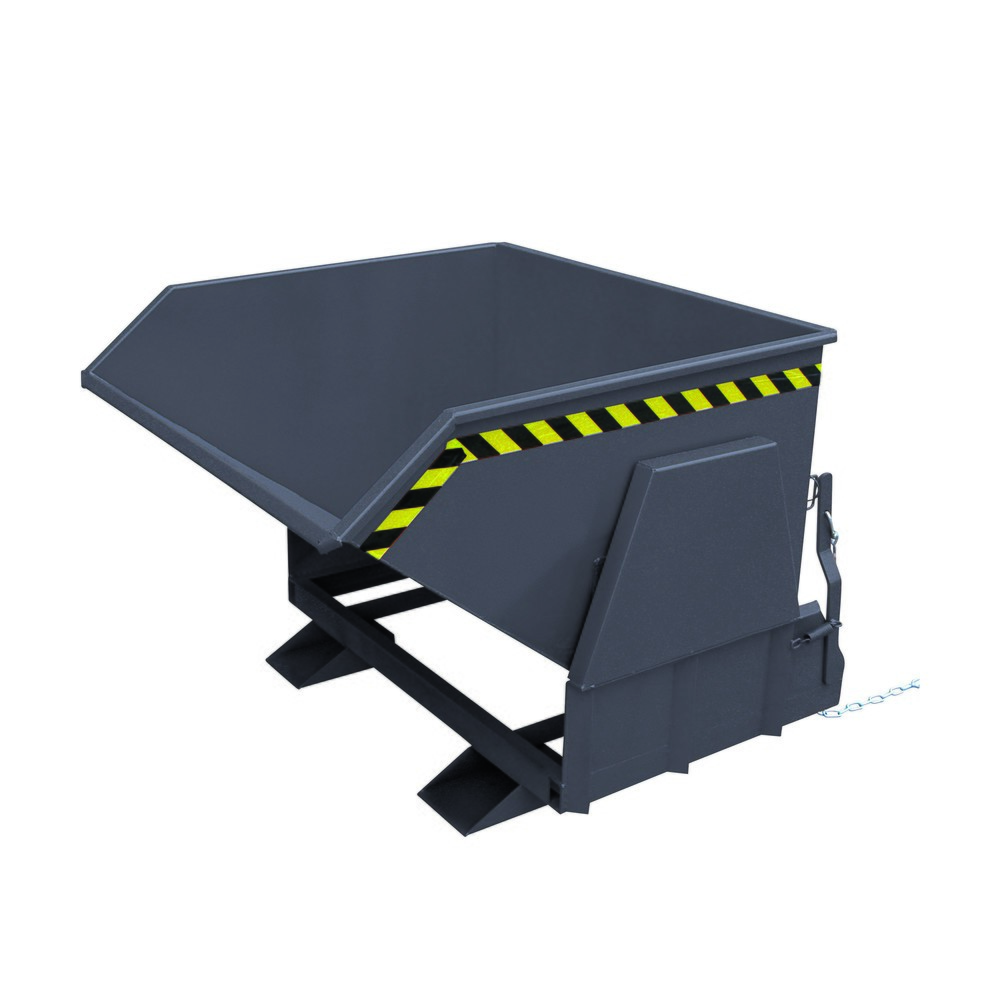Eichinger® Schwerlast-Kippbehälter mit geschützten Abrollkufen, 1500 kg, 800 Liter, anthrazitgrau