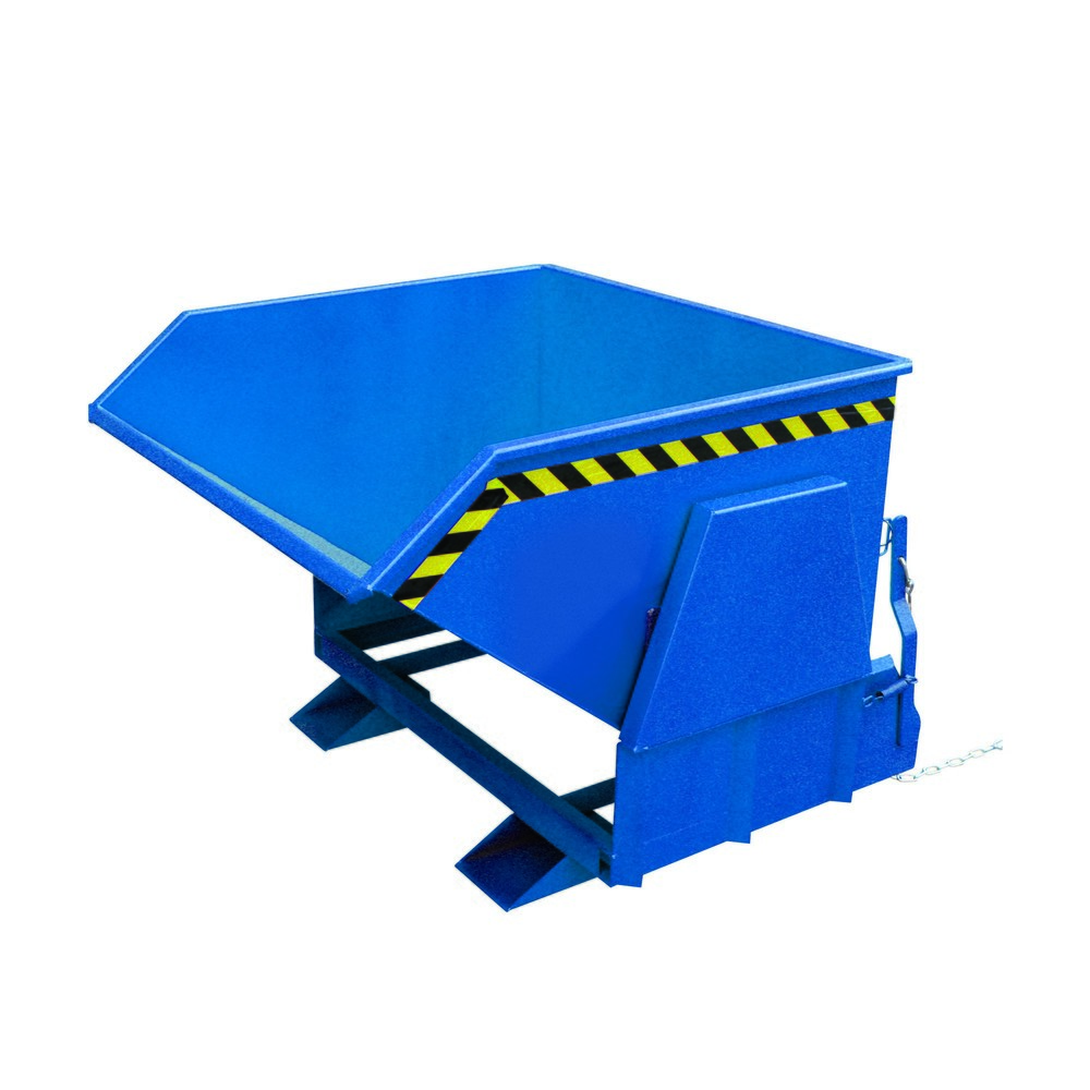 Eichinger® Kippbehälter mit geschützten Abrollkufen, 1000 kg, 750 Liter, enzianblau
