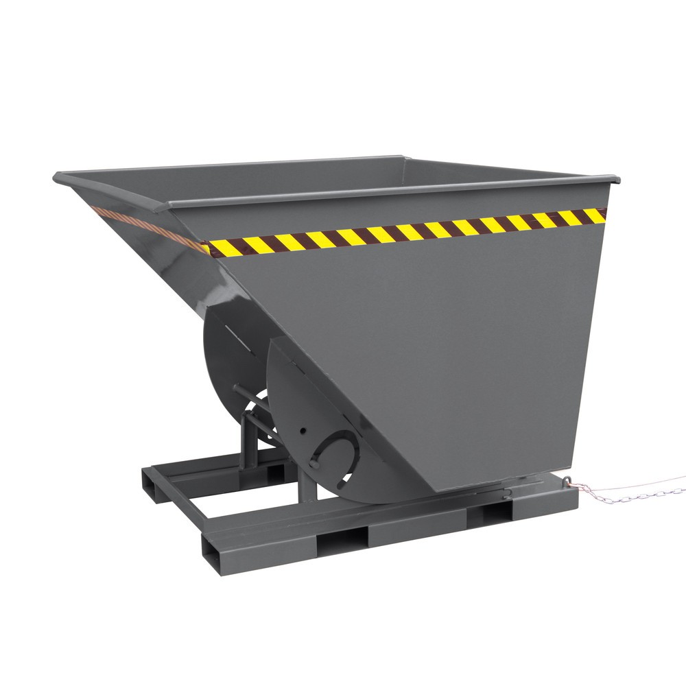 Eichinger® Kippbehälter in hoher Bauhöhe, quer zur und in Fahrtrichtung kippbar, 1000 kg, 600 Liter, anthrazitgrau
