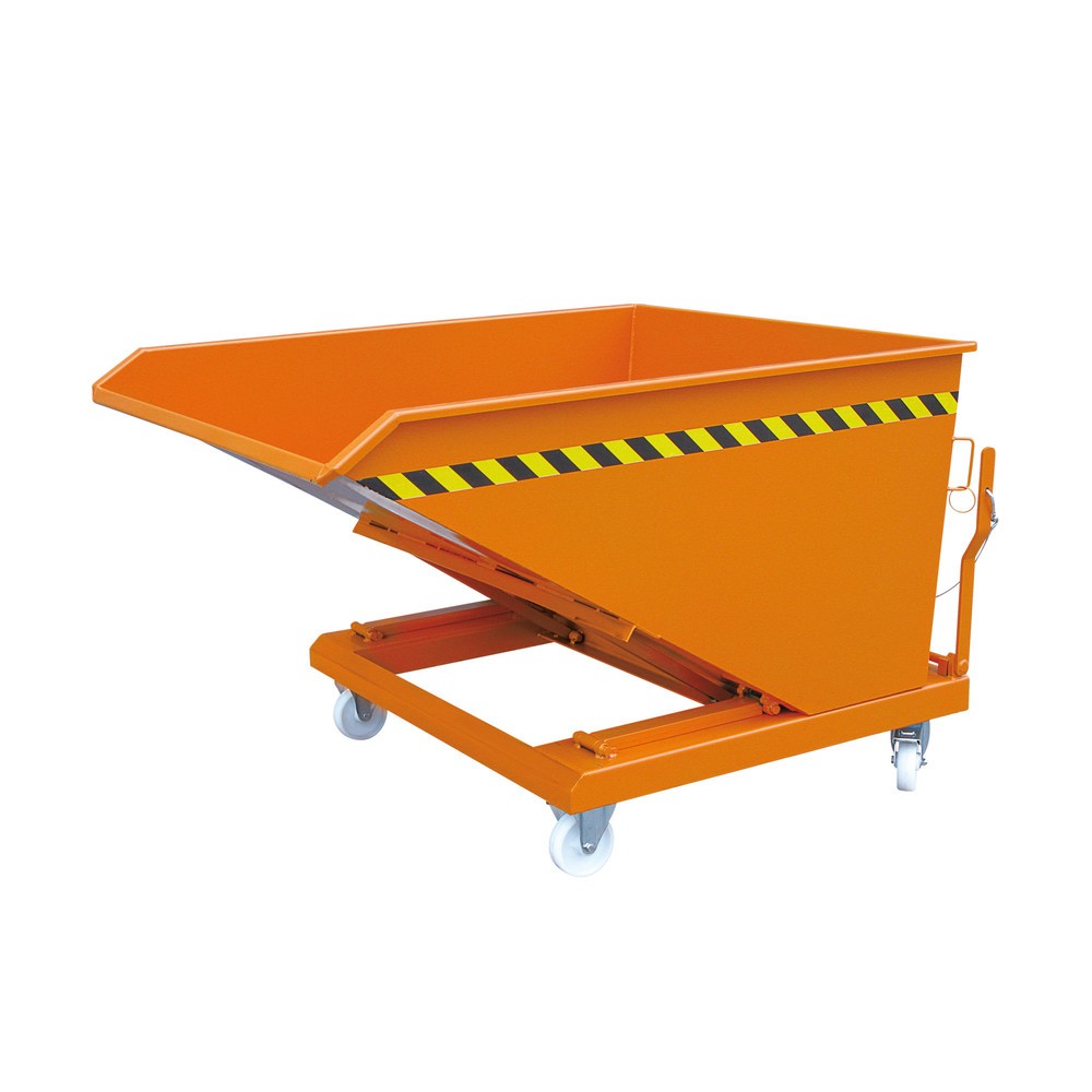 Eichinger® Kippbehälter in niedriger Bauhöhe, 1000 kg, 500 Liter, reinorange