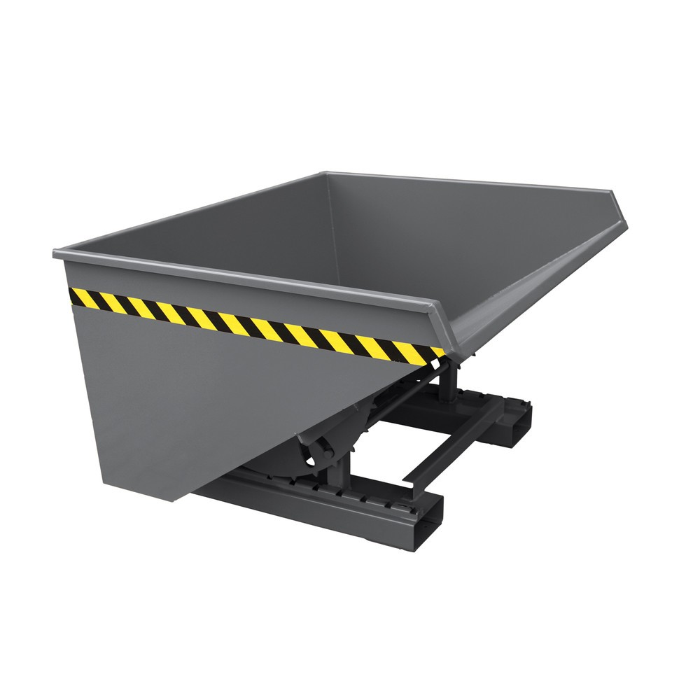 Eichinger® Schwerlast-Kippbehälter mit Abrollkufen, 1500 kg, 1750 Liter, anthrazitgrau