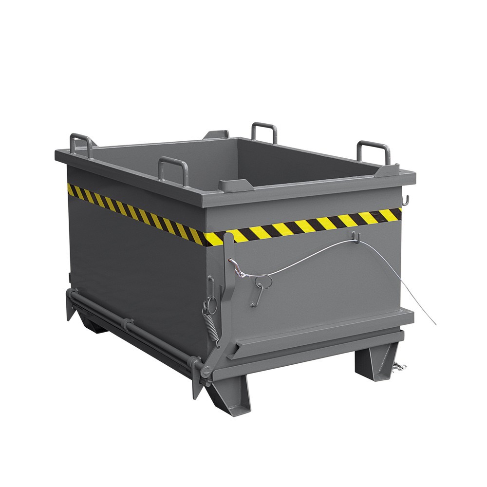 Eichinger® Schwerlast-Kippbehälter Schutt mit Klappboden, 1500 kg, 750 Liter anthrazitgrau