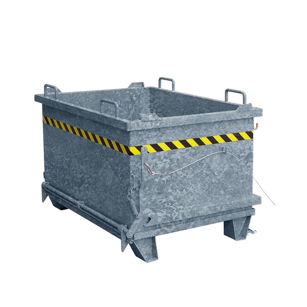 Eichinger® Schwerlast-Kippbehälter Schutt mit Klappboden, 2000 kg, 1500 Liter feuerverzinkt