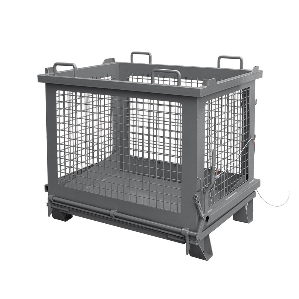 Eichinger® Gitter-Kippbehälter mit entriegelbarer Bodenklappe, 500 kg, 1000 Liter, anthrazitgrau
