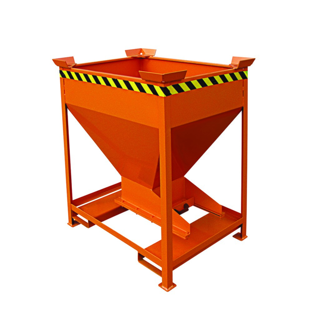 Eichinger® Silobehälter mit Dosier-Schiebeklappe am Auslauftrichter, 600 Liter reinorange