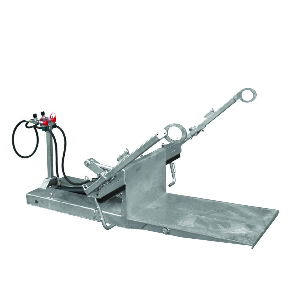 Eichinger® Mülltonnenkipper für Stapler, verwendbar für 4-Rollen-Müllgrossbehälter mit 1100 l Volumen, Traglast 600 kg, anthrazitgrau lackiert