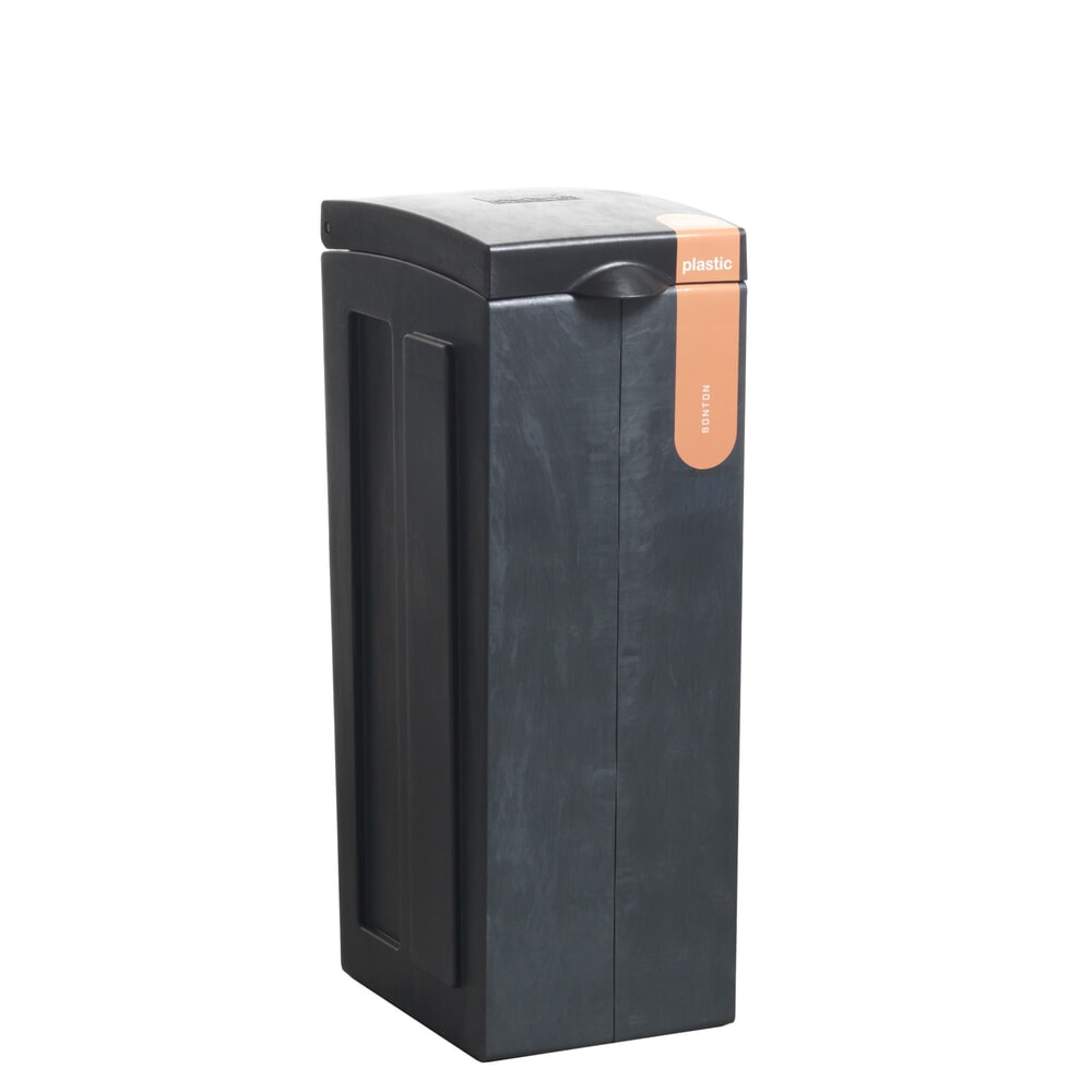BON TON Original Abfallbehälter, aus 100 % recyceltem Polypropylen, 70 Liter, grau/orange