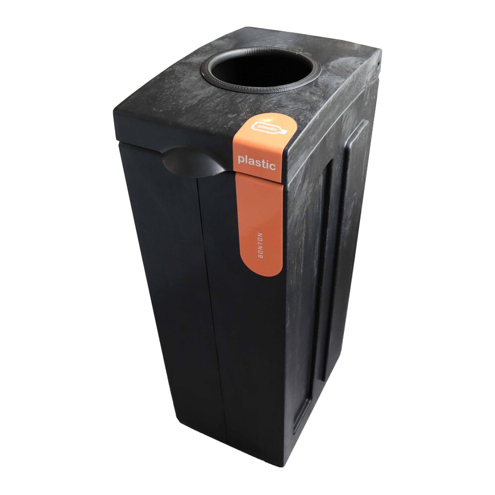 BON TON Original Abfallbehälter mit Einwurföffnung, aus 100 % recyceltem Polypropylen, 70 Liter, grau