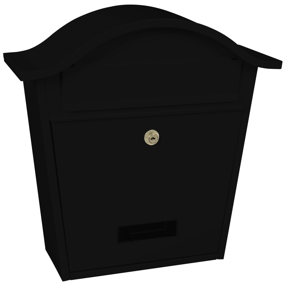 Wandbriefkasten Tatifan, aus verzinktem Stahl, mit Zylinderschloss, schwarz