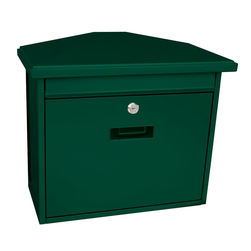 Wandbriefkasten Zamoran, aus verzinktem Stahl, grün