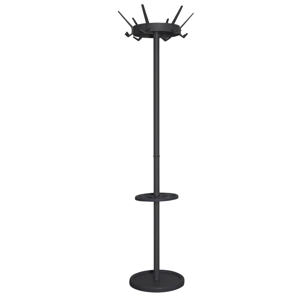 Garderobenständer, freistehend, 18 Haken, mit Regenschirmhalter
