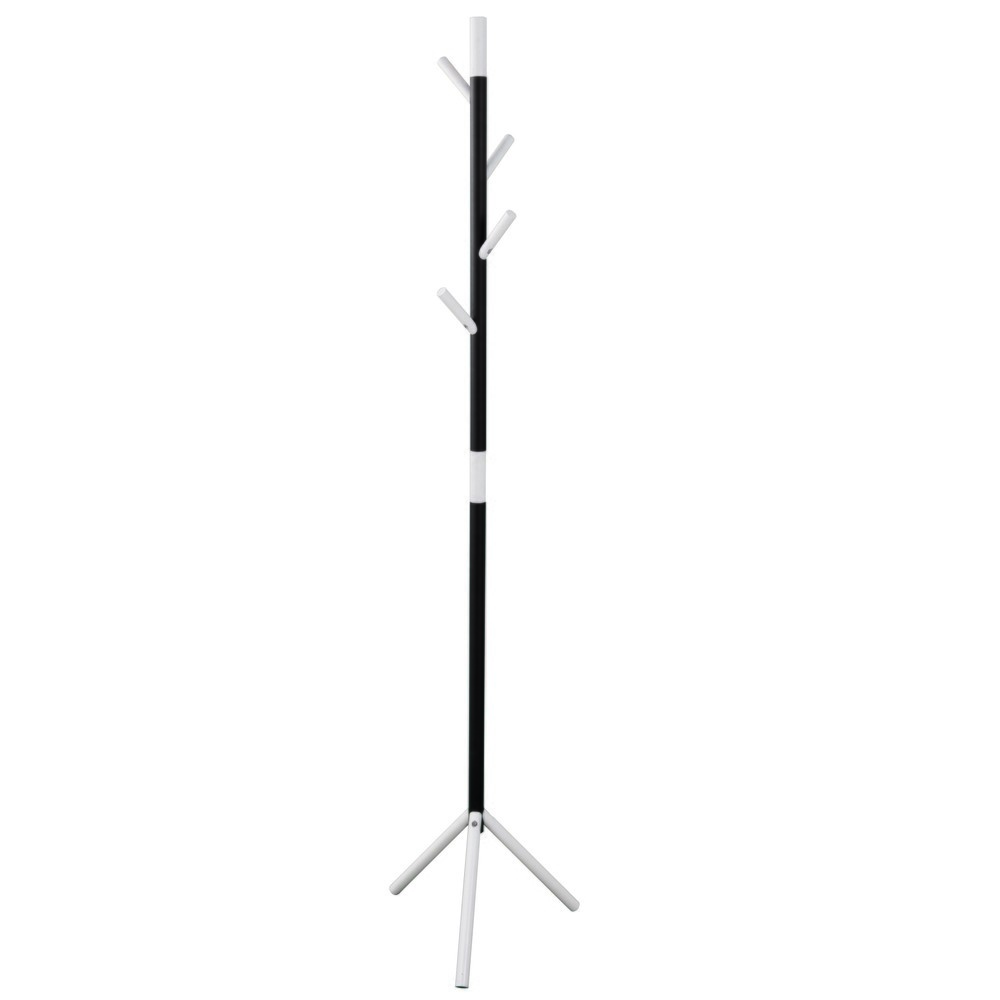 Garderobenständer Linair, freistehend, 4 Haken, schwarz, weiß
