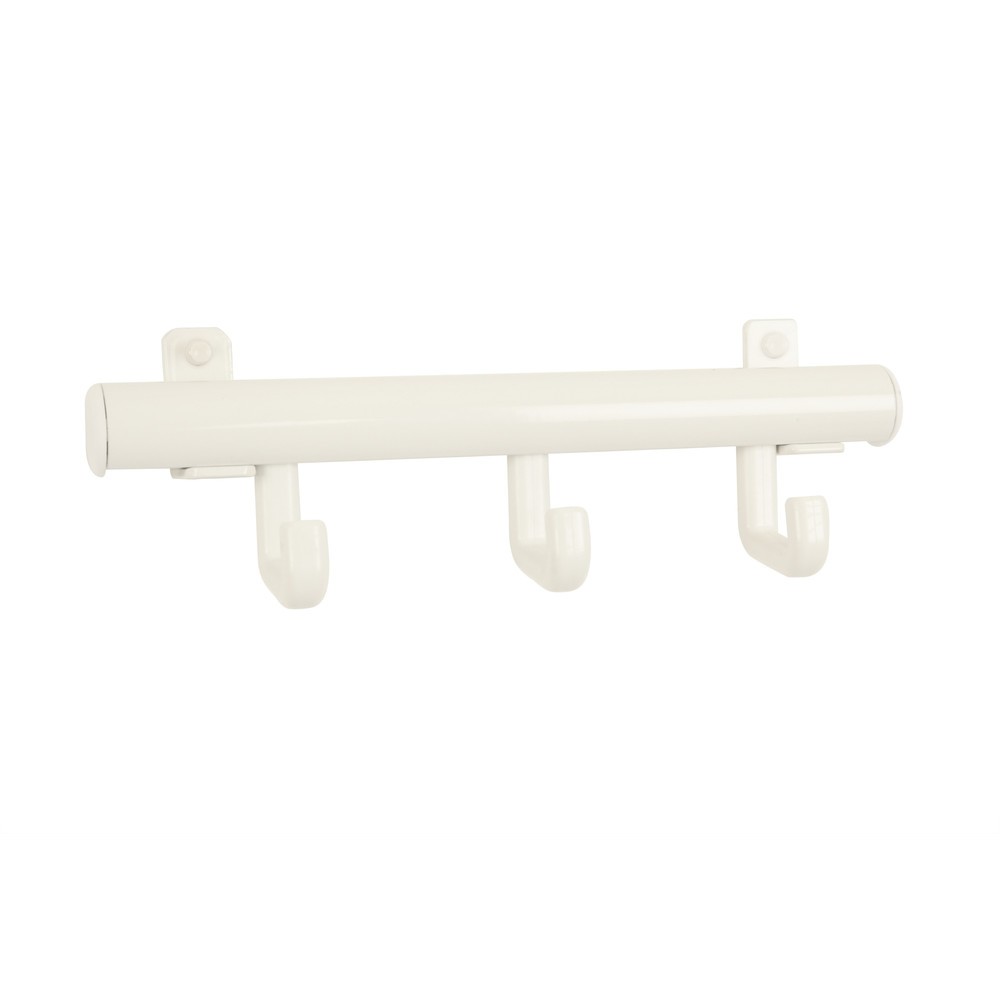Wandgarderobe Techno, zum Anschrauben, 3 Haken, weiß