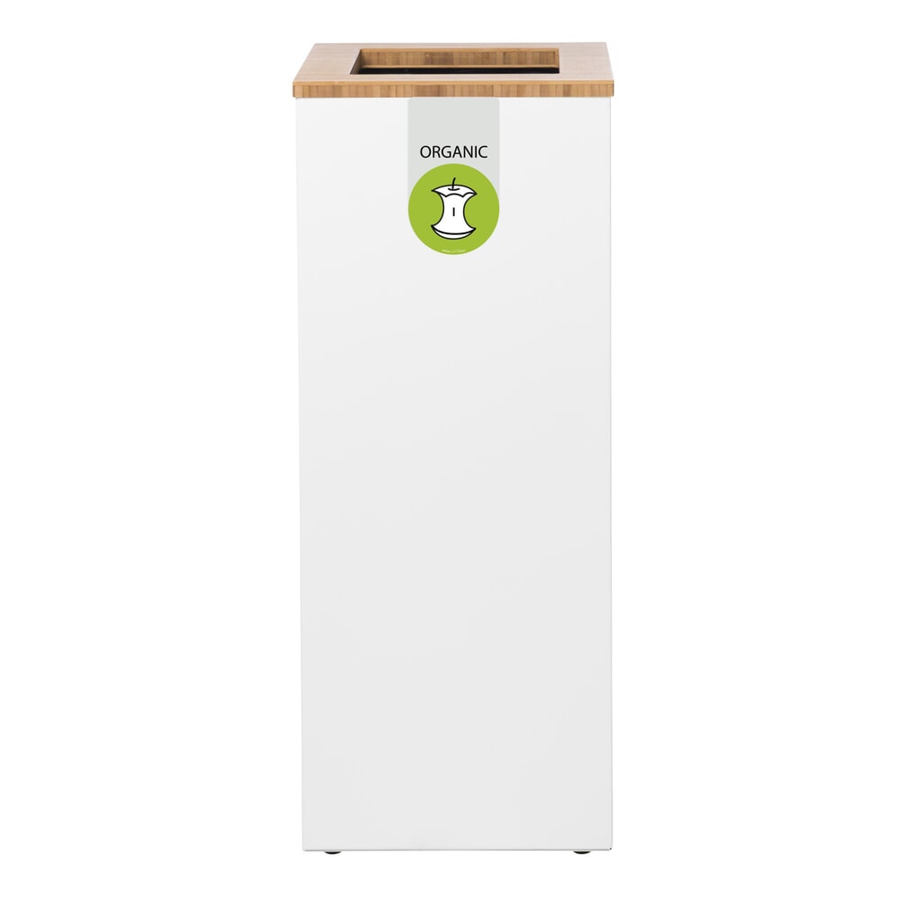 LUNE Abfallbehälter Paxa Medium, 34 Liter, weiß / bambus / grün